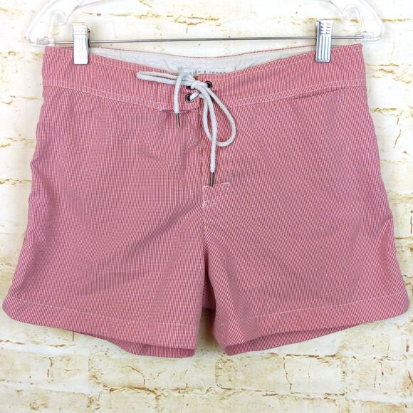 Parke & Ronen Swim Trunk Shorts Mens 30 X 4 Red Gingham Mesh Brief Retro Mod - Picture 1 of 12